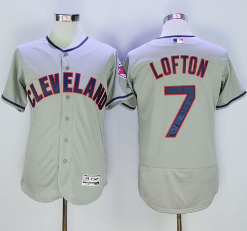 Indians #7 Kenny Lofton Grey Flexbase Authentic Collection Stitched MLB Jersey